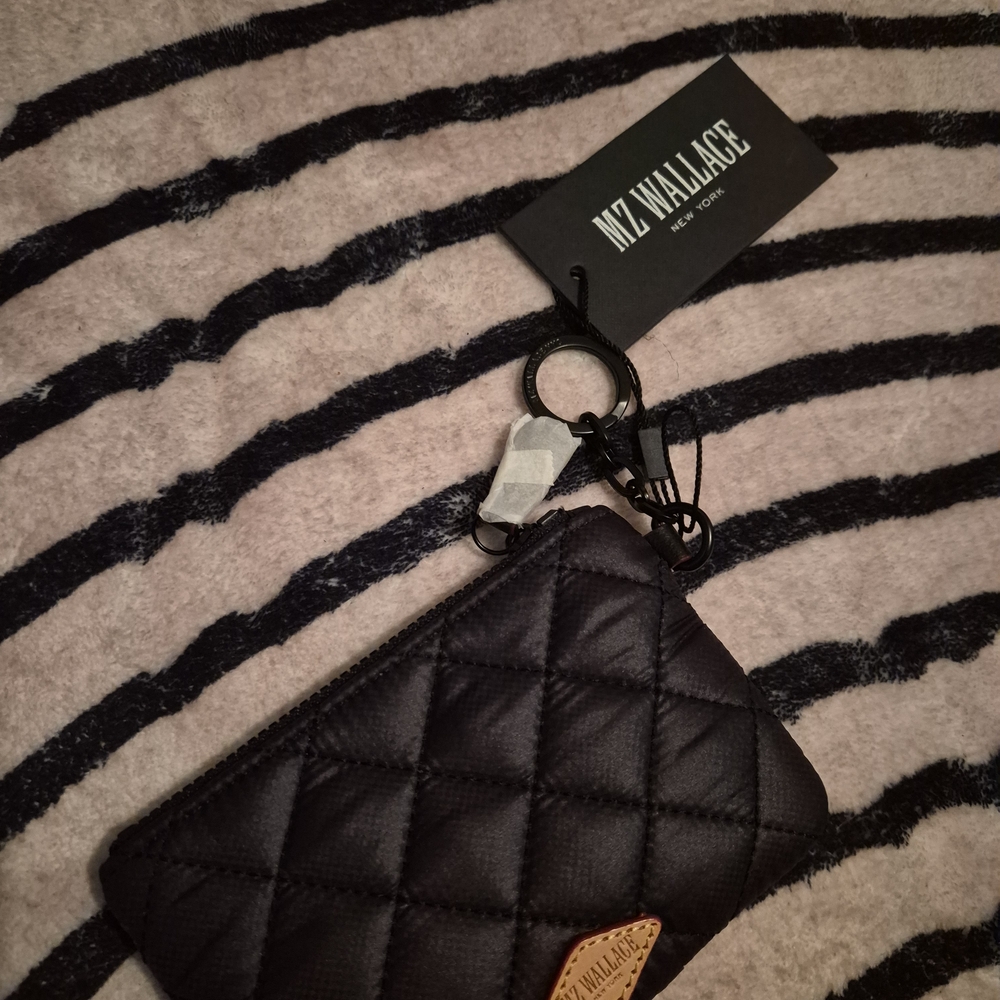 MZ Wallace Black Quilted Keychain Pouch